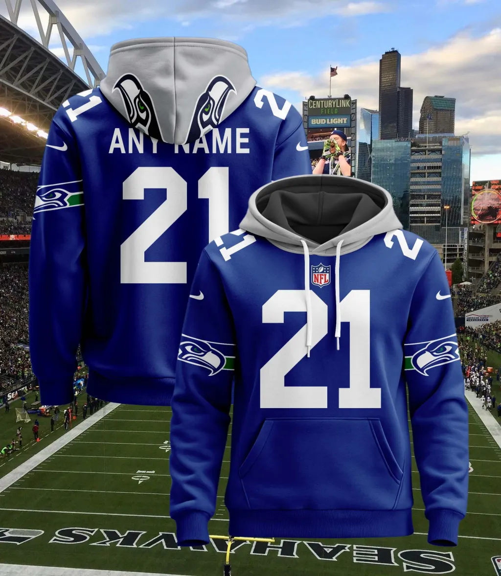 Seattle Seahawks Personalized Football Hoodie Style Jersey