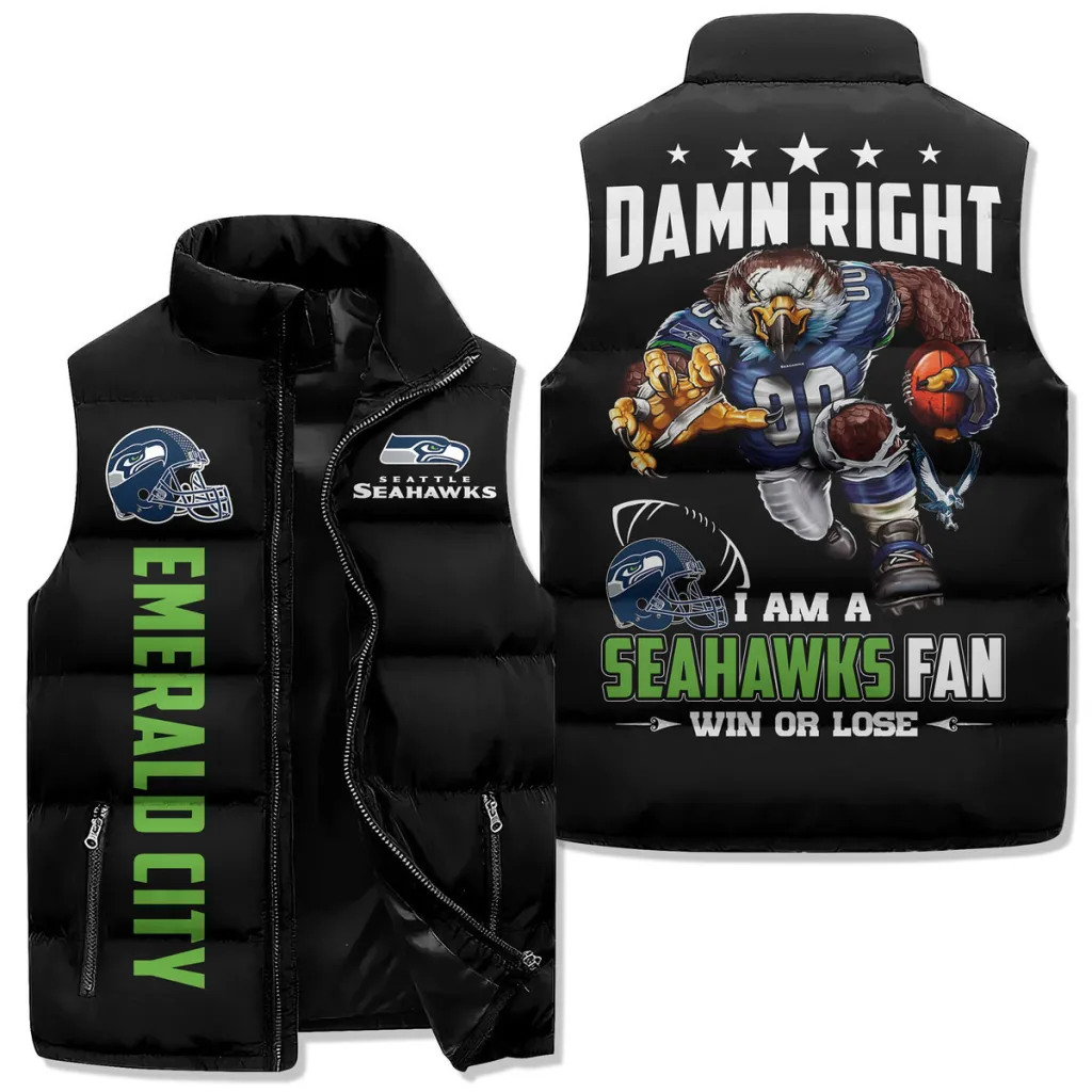 Seattle Seahawks Premium Sleeveless Puffer Jacket