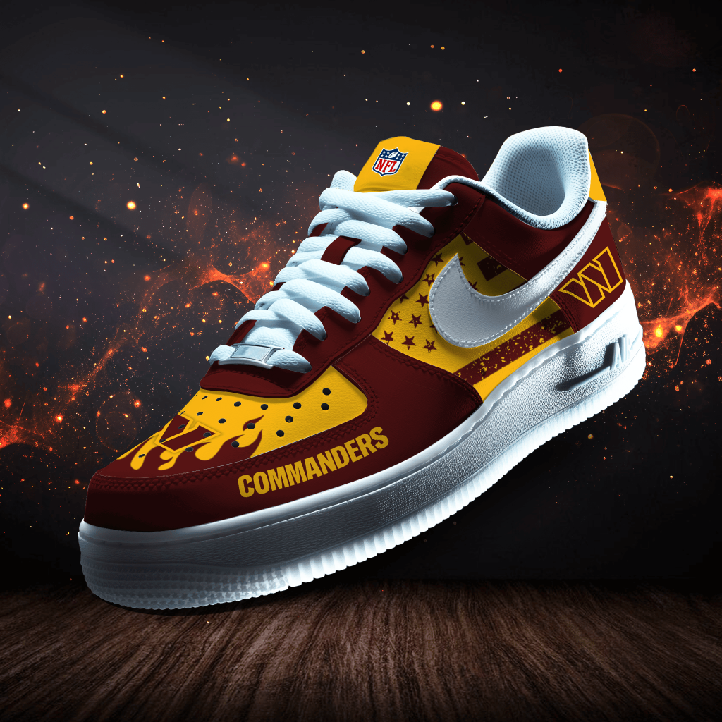 Washington Commanders Custom Af1 Logo Pattern Sneakers