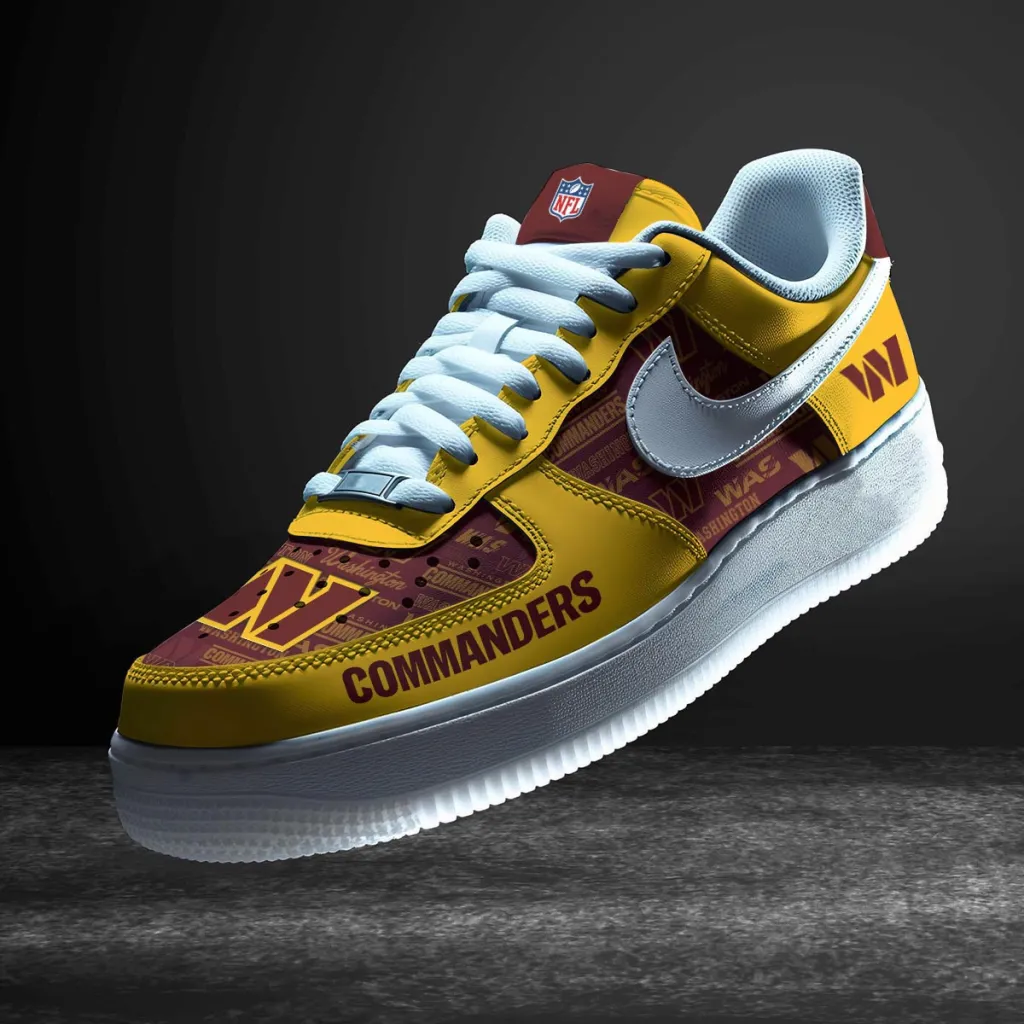 Washington Commanders Custom Air Force 1 Logo Pattern Sneakers