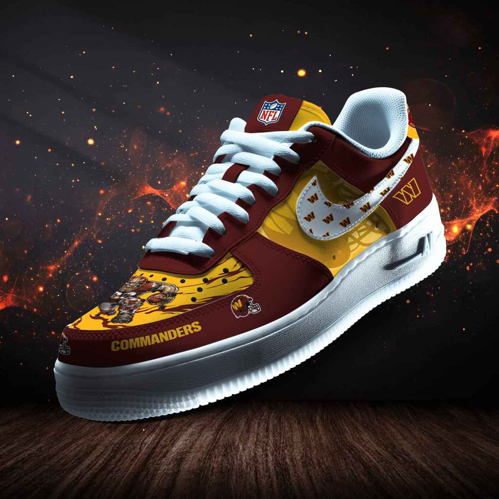 Washington Commanders Custom Air Force 1 Logo Pattern Sneakers