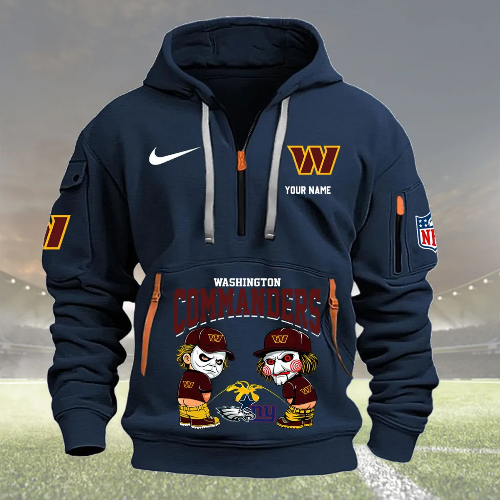 Washington Commanders Custom Quarter Zip Hoodie