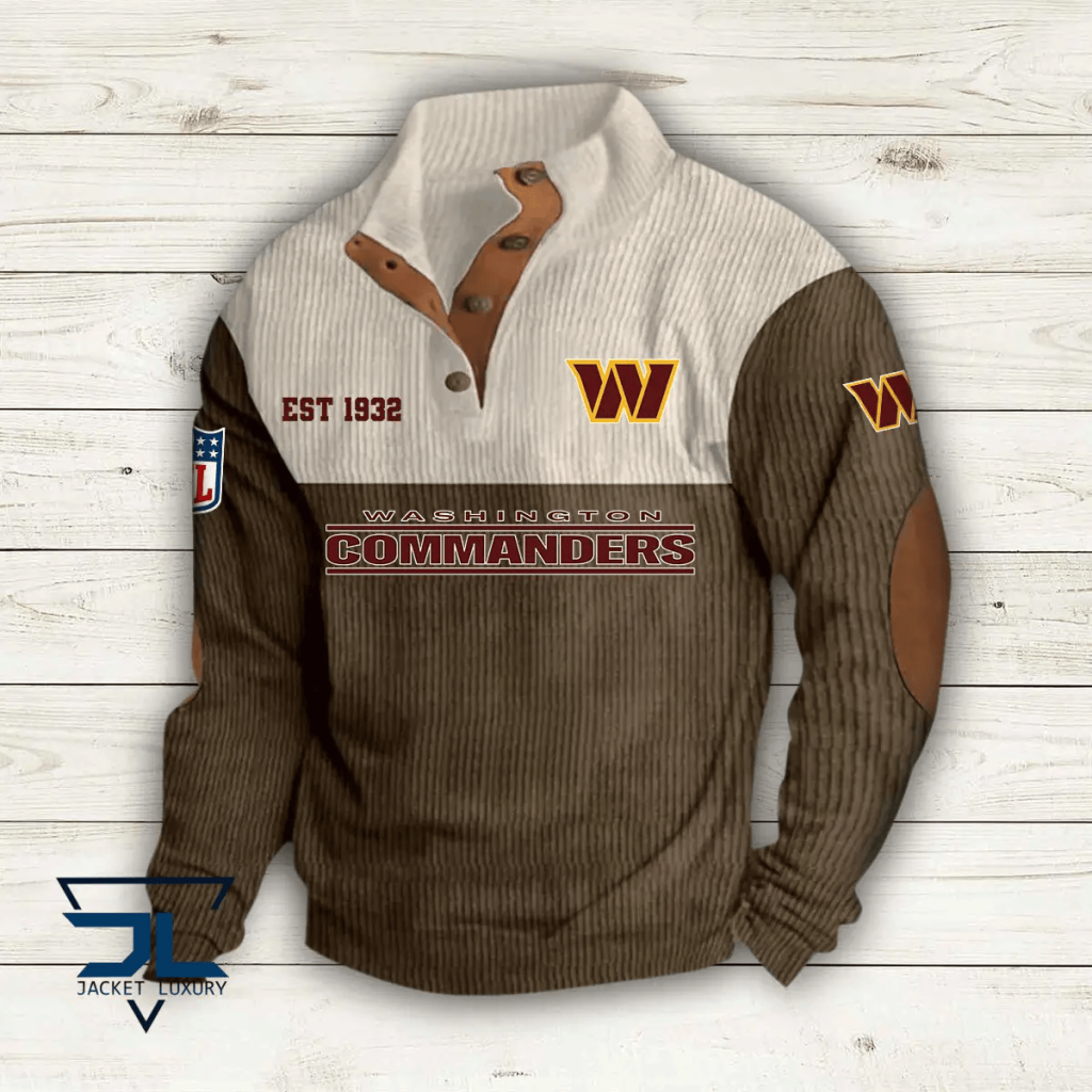 Washington Commanders Stand Collar Colorful Sweatshirt