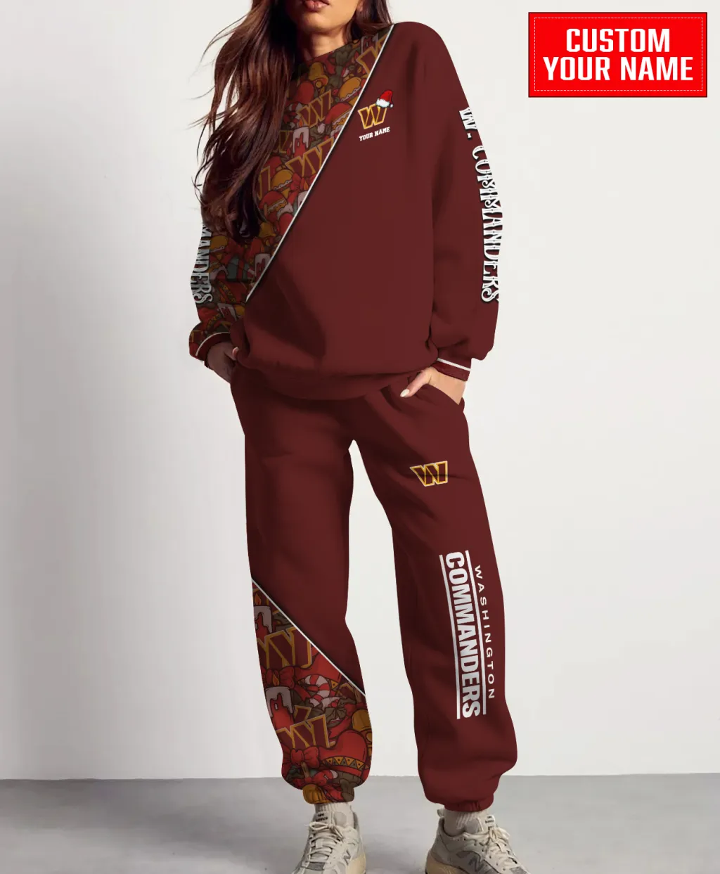 Washington Commanders Unisex Christmas Sweatshirt & Sweatpants Set Holiday Outfit