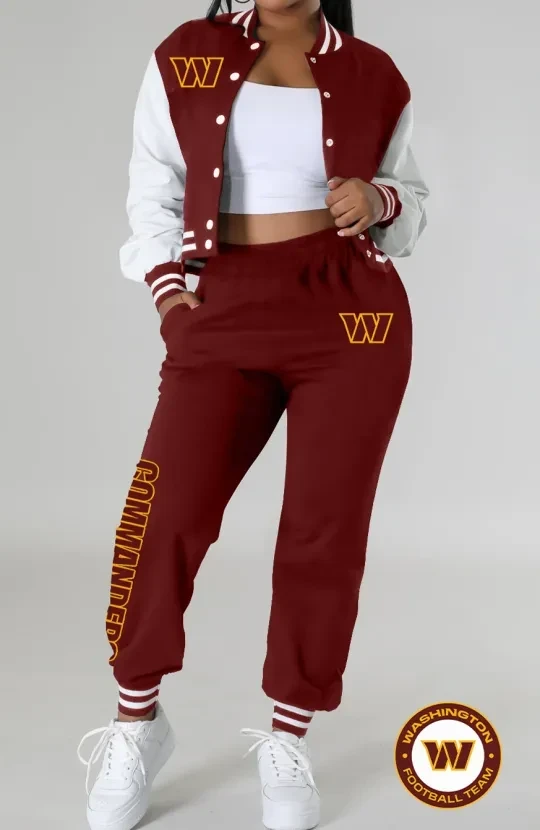 Washington Commanders Women’s Varsity Jacket, Crop Tops, Sweatpants And Tracksuit Set