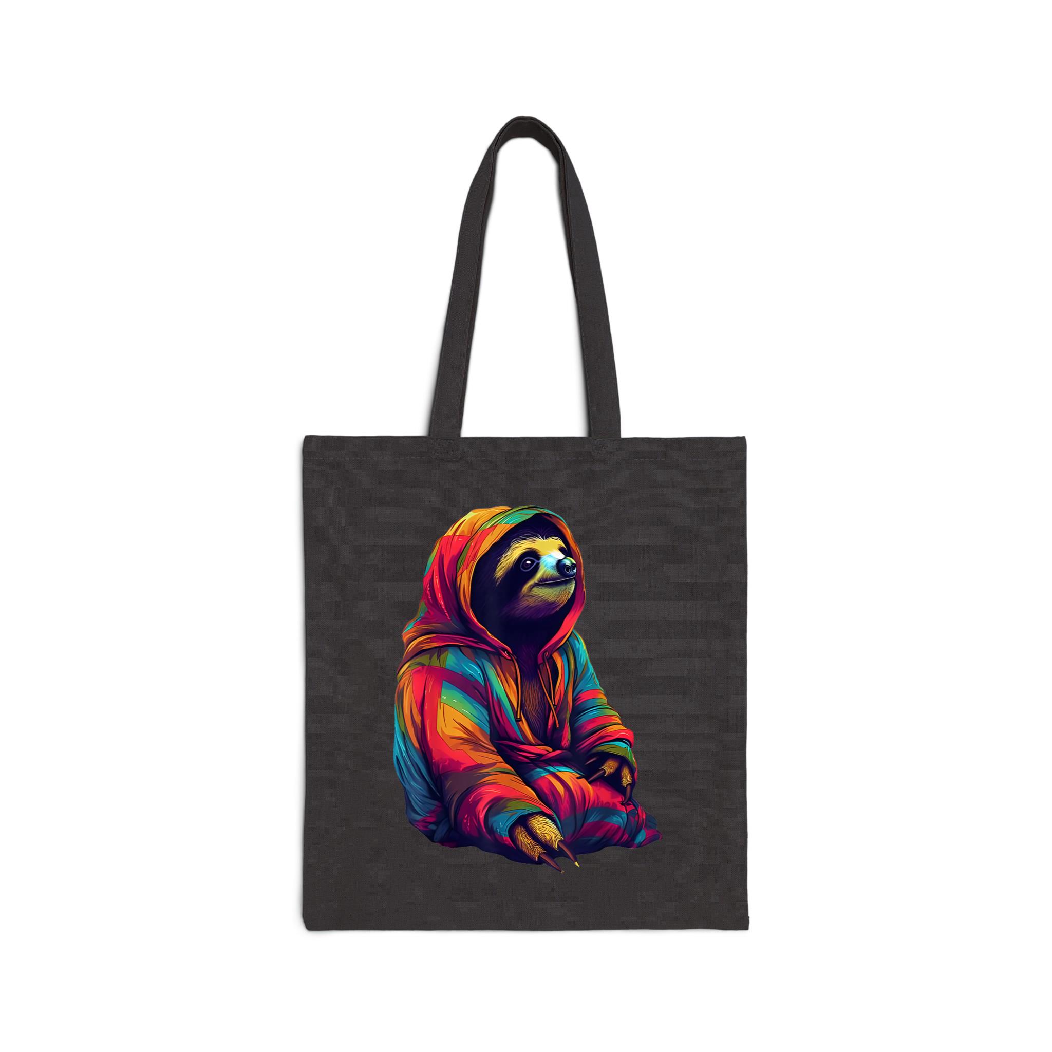 Zen Sloth Cotton Canvas Tote Bag