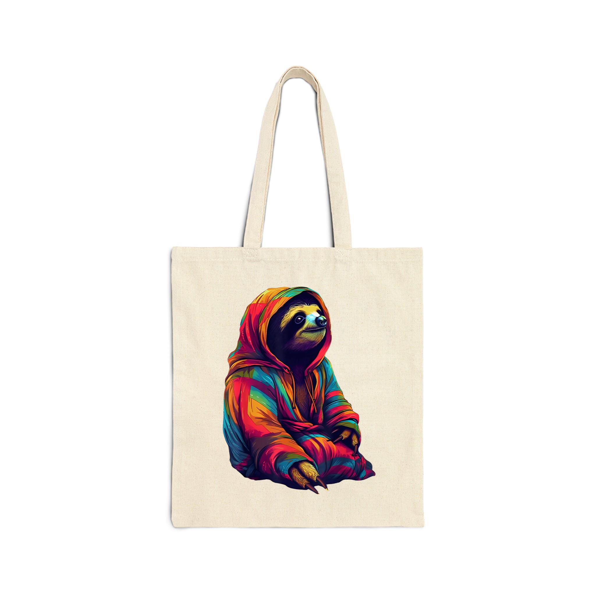 Zen Sloth Cotton Canvas Tote Bag