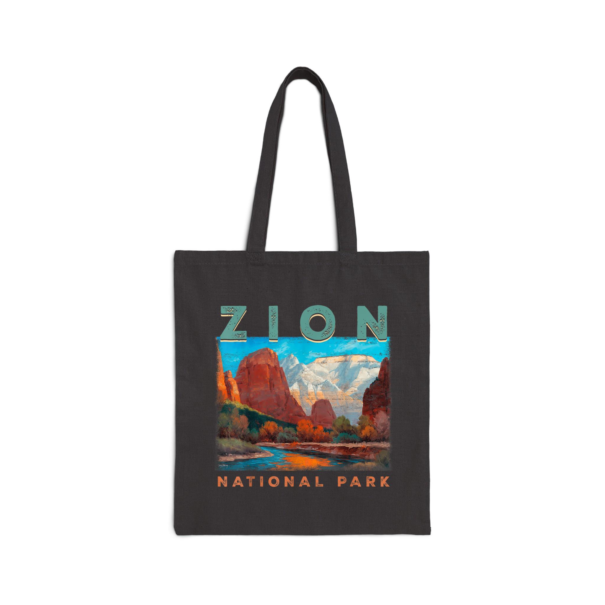 Zion National Park Cotton Canvas Tote Bag 1