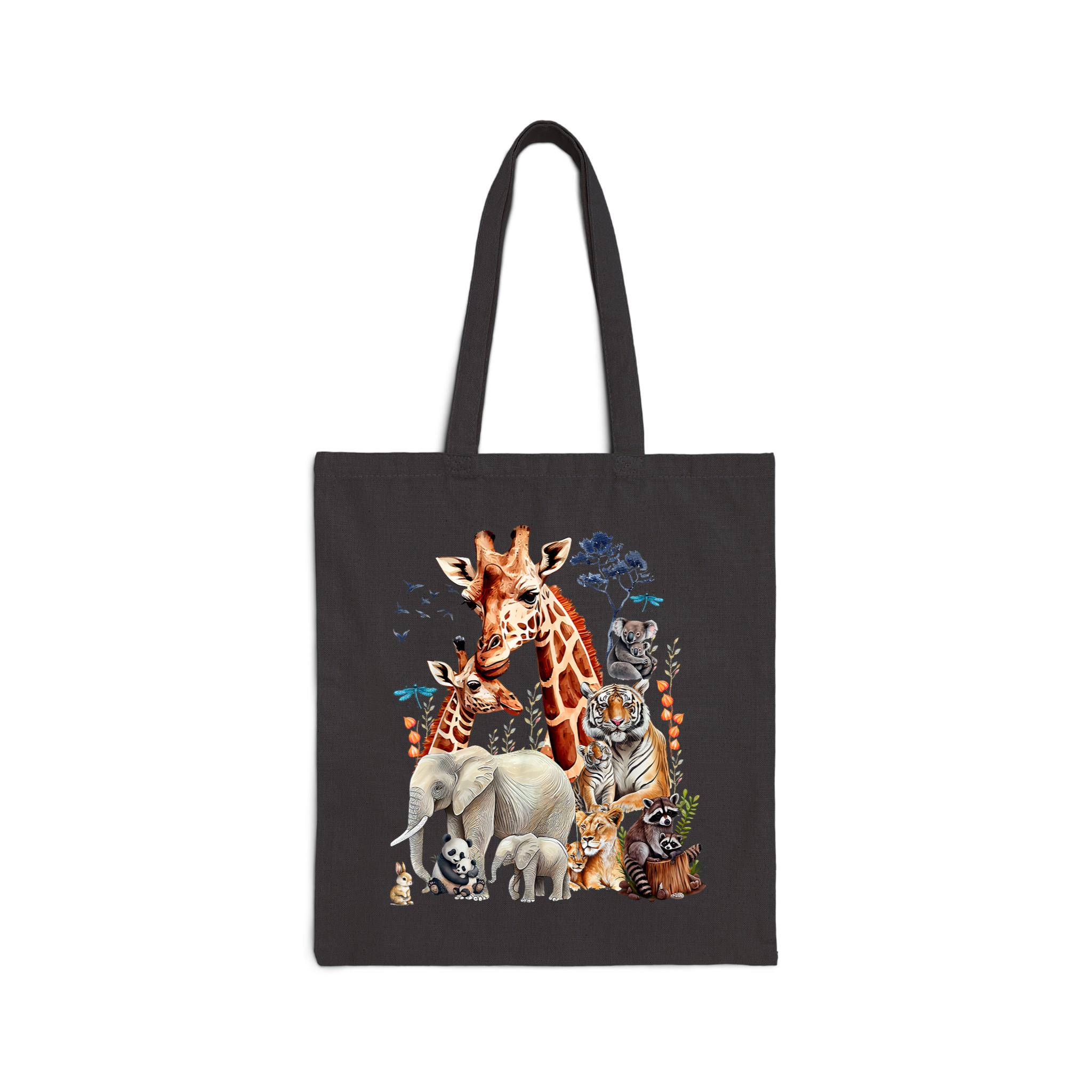 Zoo Animals Wildlife Birthday Party Animal Safari Jungle Cotton Canvas Tote Bag